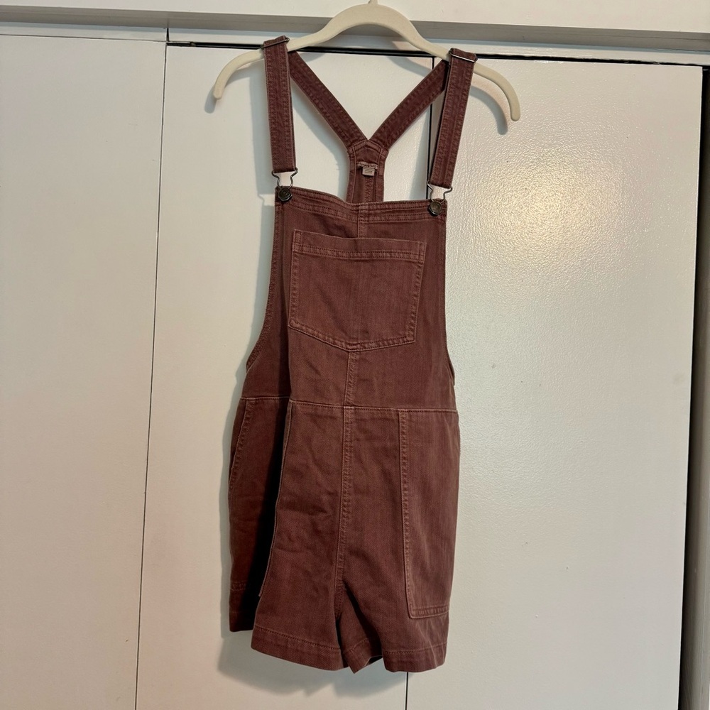 Aerie purple burgundy Women's shorts Denim Overalls medium